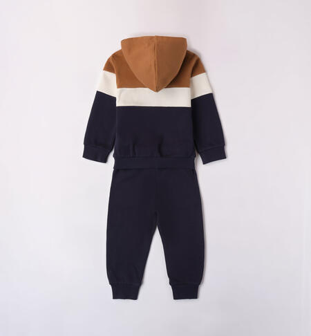 iDO colour block tracksuit for boys from 9 months to 8 years DARK BEIGE-0818