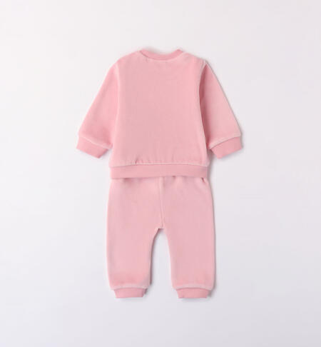 iDO chenille tracksuit for girls from 1 to 24 months MAUVE-2783