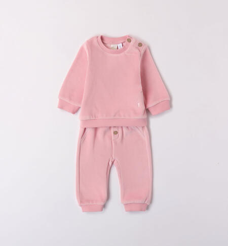 iDO chenille tracksuit for girls from 1 to 24 months MAUVE-2783