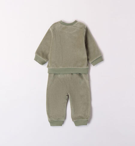 iDO chenille tracksuit for girls from 1 to 24 months VERDE SALVIA-4921