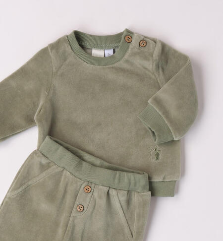 iDO chenille tracksuit for girls from 1 to 24 months VERDE SALVIA-4921