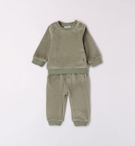 iDO chenille tracksuit for girls from 1 to 24 months VERDE SALVIA-4921