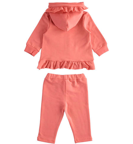 Tuta sportiva neonata - da 0 a 18 mesi iDO - Felpa stretch garzata ROSA-2337