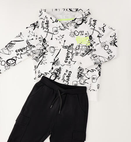 Tuta sportiva per bambino BIANCO-NERO-6CCS