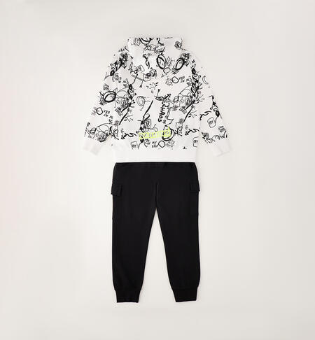 Tuta sportiva per bambino BIANCO-NERO-6CCS