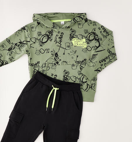 Tuta sportiva per bambino VERDE-NERO-6BVG