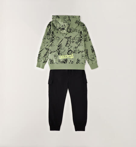 Tuta sportiva per bambino VERDE-NERO-6BVG