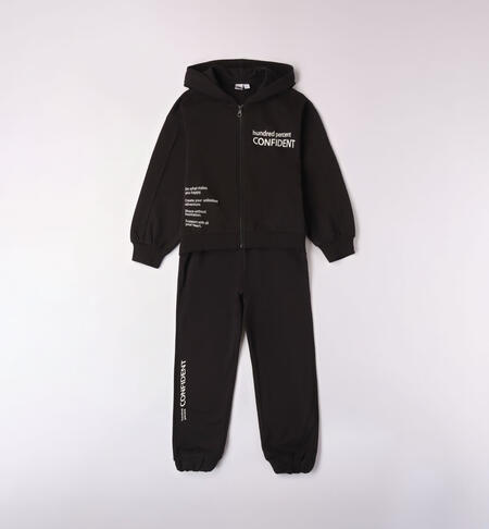 iDO two-piece sporty tracksuit for girls from 8 to 16 years NERO-0658