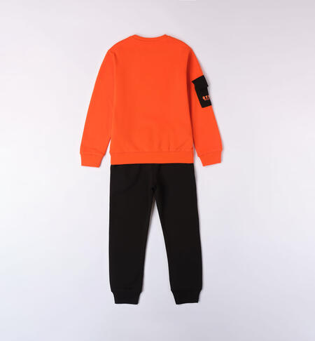 iDO tracksuit with small pocket for boys aged 8 to 16 ARANCIO-1855