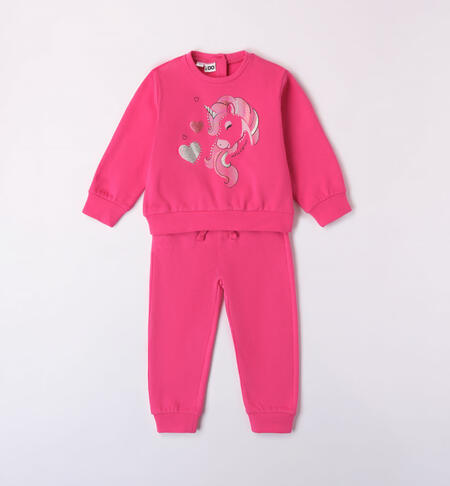 iDO unicorn tracksuit for girls aged 9 months to 8 years FUXIA-2443