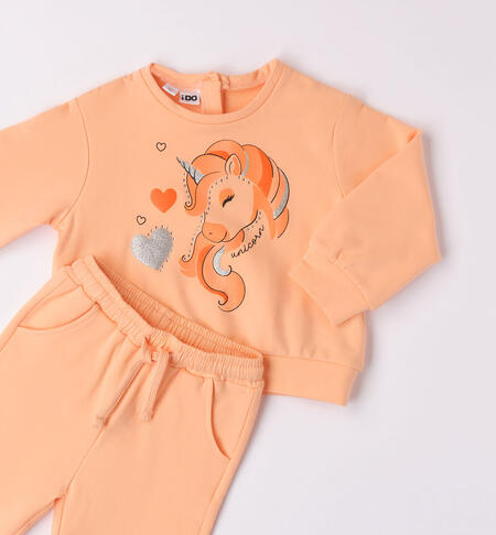 iDO unicorn tracksuit for girls aged 9 months to 8 years PEACH-2121