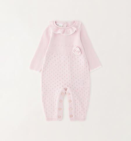 100% cotton romper suit for newborn girls LIGHT PINK-2481