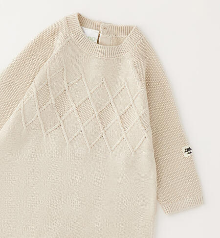 Tutina 100% cotone per neonato BEIGE-0172