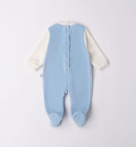 iDO two-tone sleepsuit for babies from newborn to 18 months AZZURRO-3872