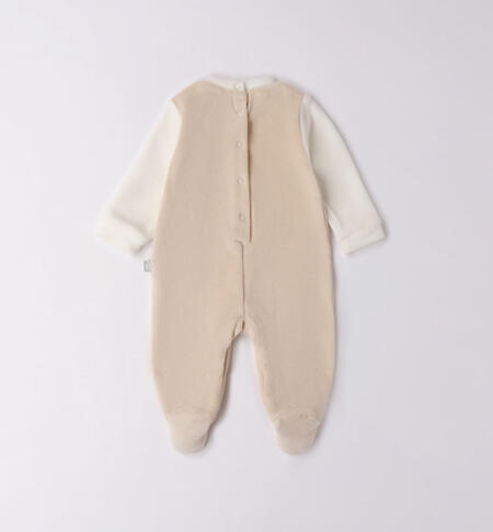 iDO two-tone sleepsuit for babies from newborn to 18 months ECRU'-0164