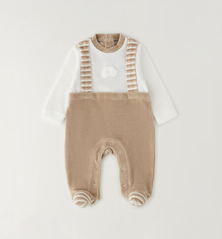 Chenille baby romper BEIGE