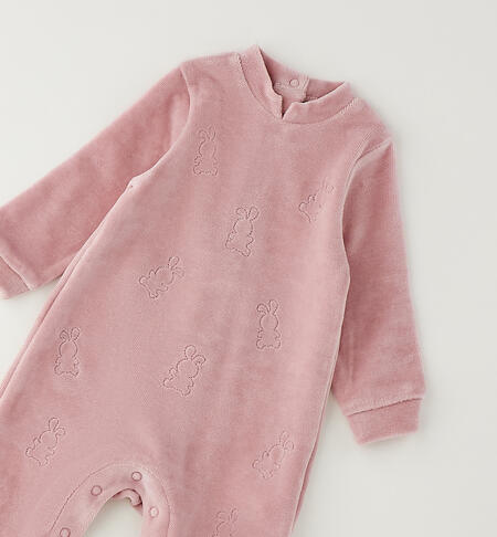 Baby girl's chenille onesie ROSA-3031