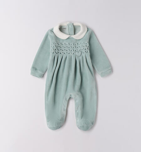 Tutina ciniglia neonata VERDE CHIARO-4221