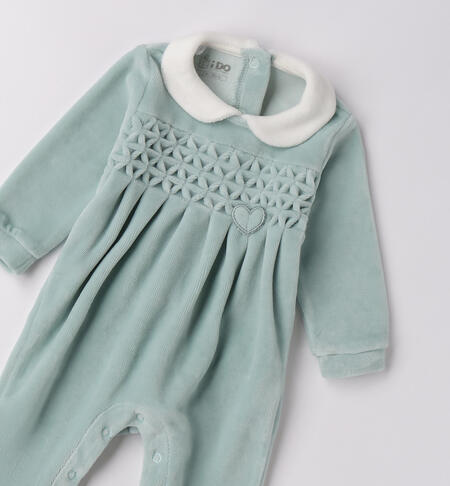 Tutina ciniglia neonata VERDE CHIARO-4221