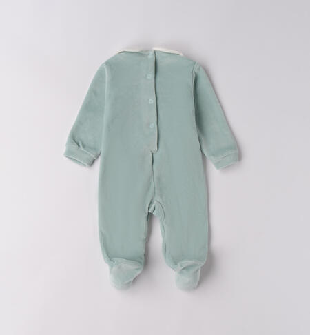 Tutina ciniglia neonata VERDE CHIARO-4221
