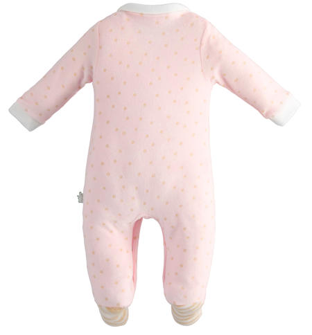 Baby chenille onesie from 0 to 18 months iDO ROSA-BEIGE-6UC6