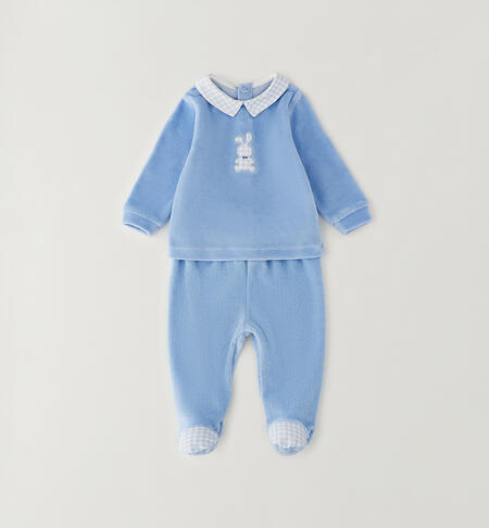Tutina ciniglia neonato AZZURRO