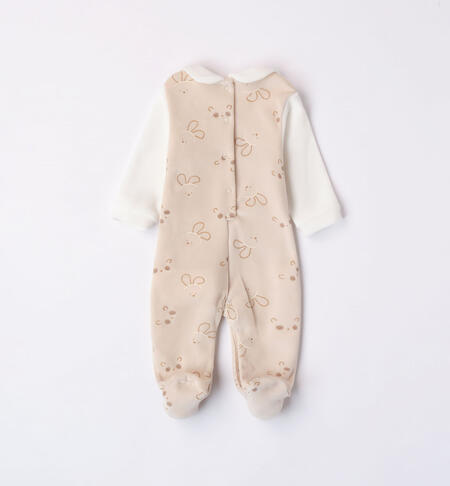 iDO dungaree-style sleepsuit for babies from newborn to 18 months ECRU-BEIGE-6WP5