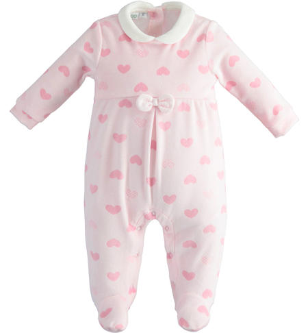 Baby chenille onesie from 0 to 18 months iDO ROSA-ROSA-6TU3