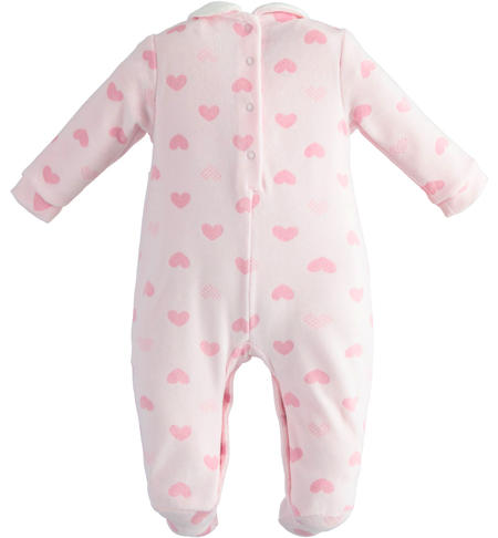Baby chenille onesie from 0 to 18 months iDO ROSA-ROSA-6TU3