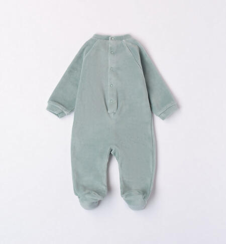 iDO chenille romper with feet for baby boy from newborn to 18 months L.GREEN-4136