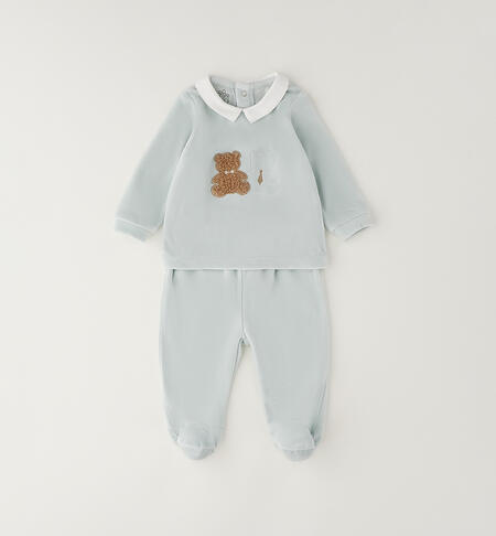 Newborn Soft chenille baby romper GREEN