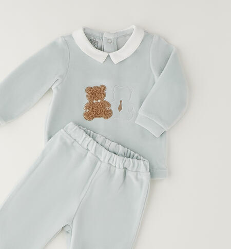 Tutina di ciniglia neonato LIGHT MINT-4134