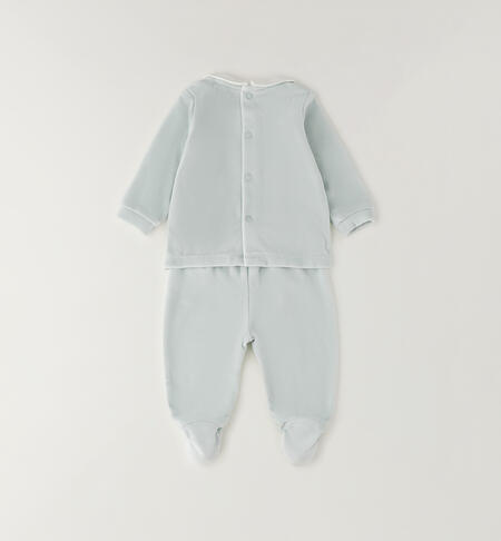 Tutina di ciniglia neonato LIGHT MINT-4134