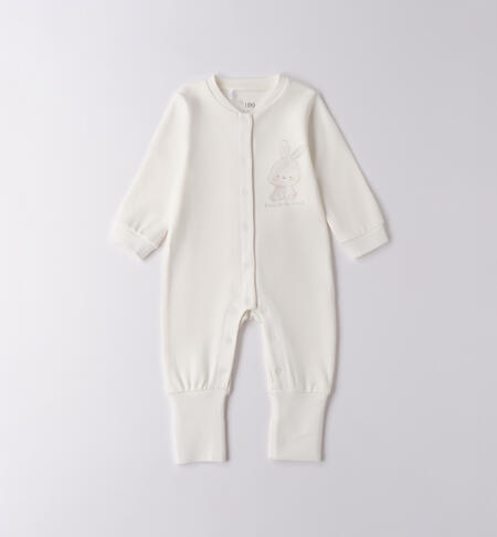 Tutina di cotone per neonata PANNA