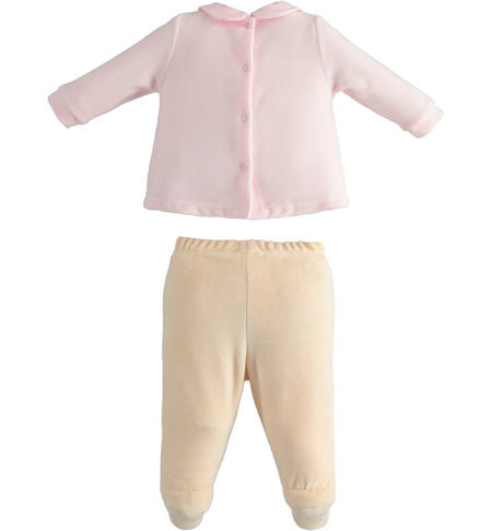 Two-piece baby girl onesie from 0 to 12 months iDO ROSA-2512