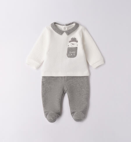 Tutina due pezzi neonato PANNA