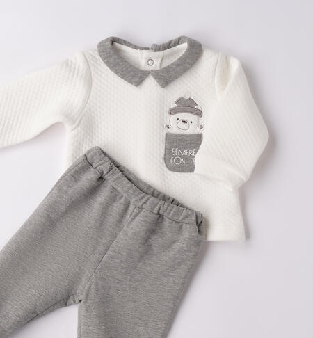 Tutina due pezzi neonato PANNA-0112