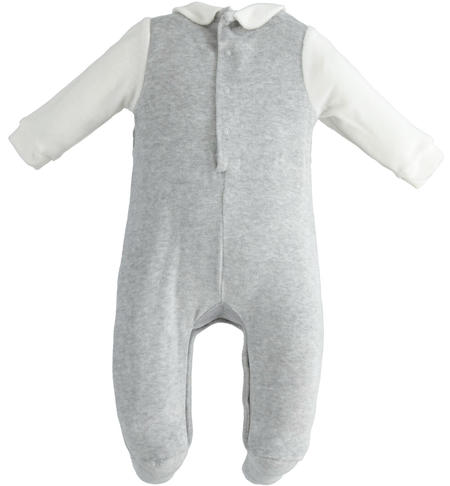 Elegant baby onesie from 0 to 18 months iDO GRIGIO MELANGE-8992
