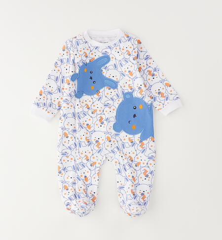 Tutina estiva neonato BIANCO-ARANCIO-6BVC