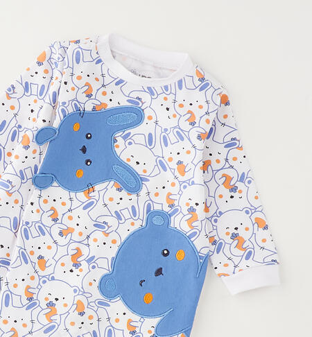 Tutina estiva neonato BIANCO-ARANCIO-6BVC