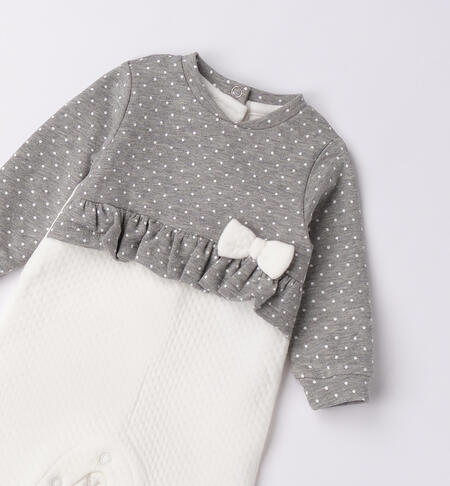 Tutina iDO neonata GRIGIO MELANGE-PANNA-6BSS