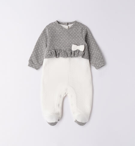 Tutina iDo neonata GRIGIO MELANGE-PANNA-6BSS