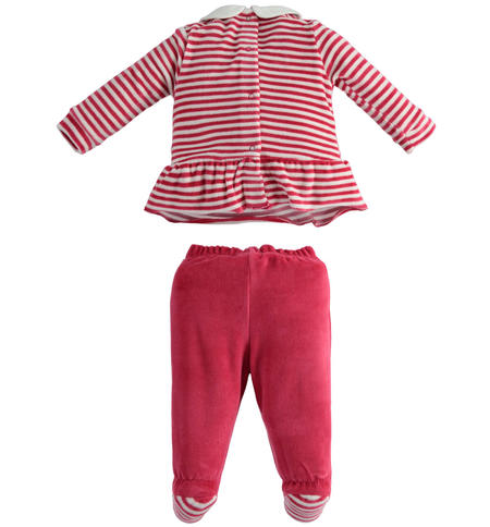 Tutina in ciniglia neonato - da 0 a 12 mesi iDO FUXIA-2435