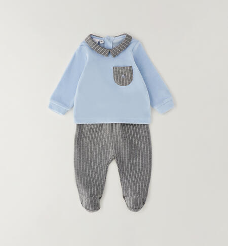Soft Chenille Baby Romper LIGHT BLUE