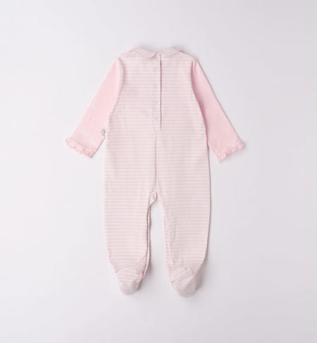 iDO onesie with feet and ruffles for baby boy from 0 to 18 months ROSA-2512