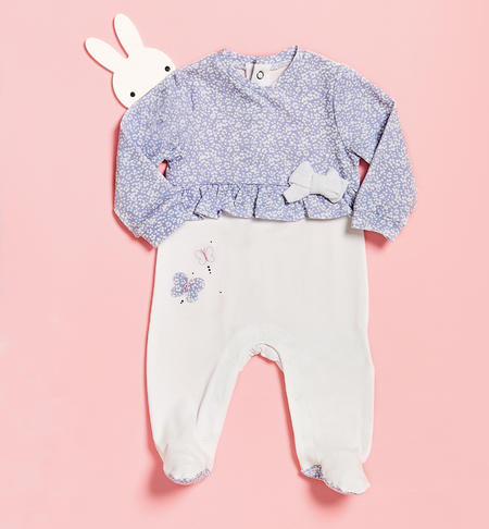 Girl's butterfly babygrow LIGHT BLUE