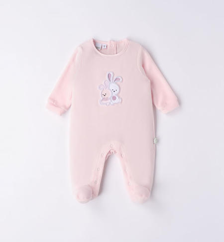 iDO chenille babygrow with bunnies from 0 to 18 months ROSA-2512