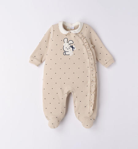 iDO girl's bunny babygrow from 0 to 18 months SABBIA-BLU-6V06