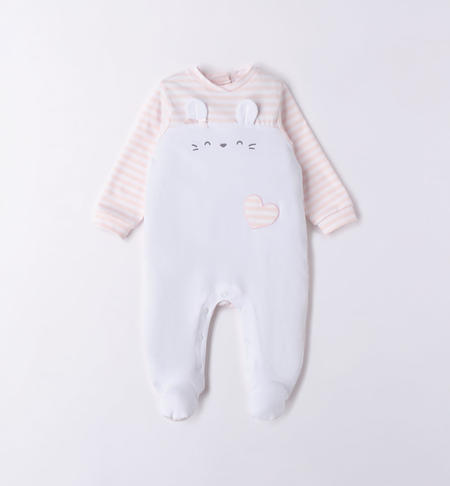 iDO bunny romper for baby girl from 0 to 18 months BIANCO-0113
