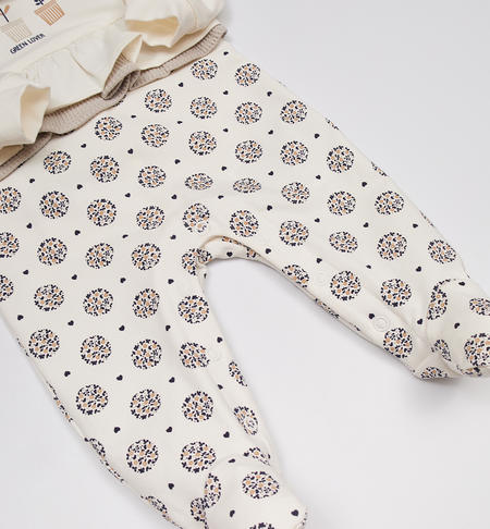 Tutina intera neonata fiori da 0 a 18 mesi iDO PANNA-BLU-6V07
